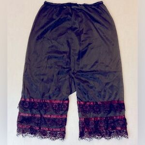 Women’s Black Lace-Trim Long Slip Shorts